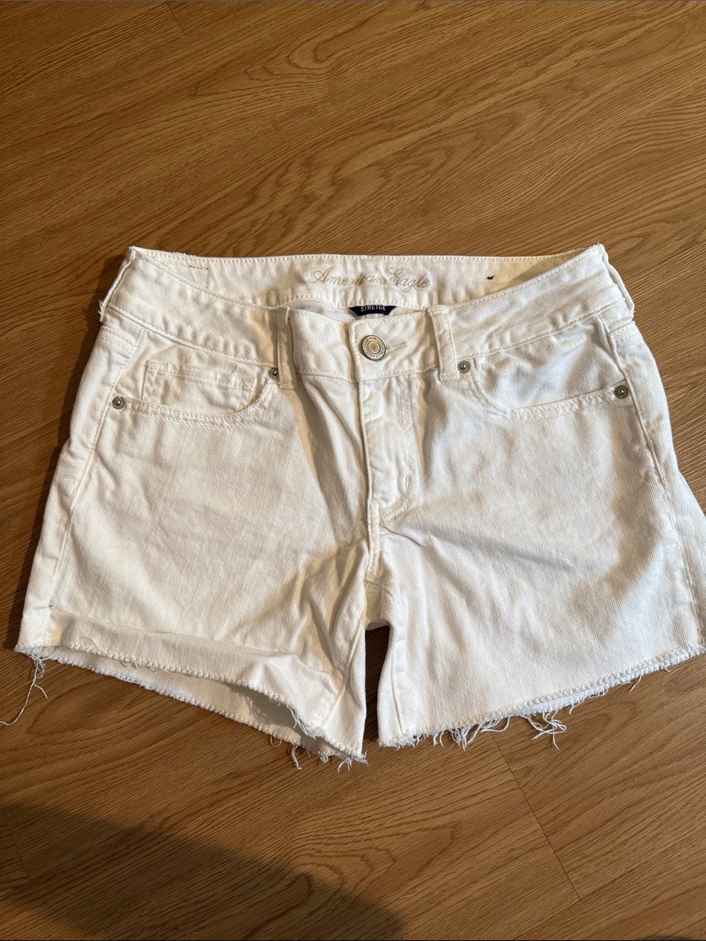 American Eagle Women’s White Denim Cutoff Shorts